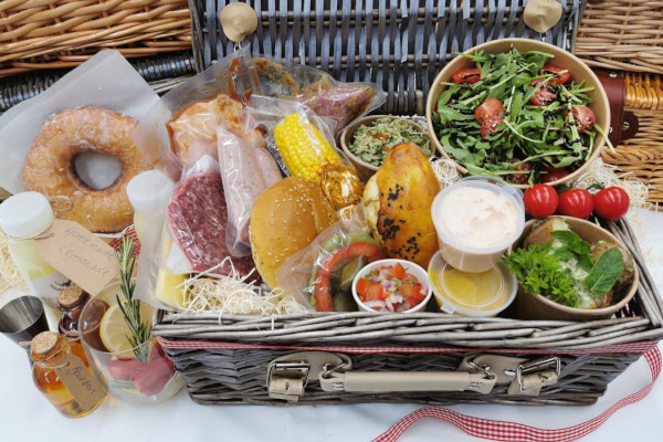 hamper full of food