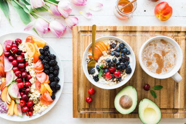 Bowls of colourful fruit