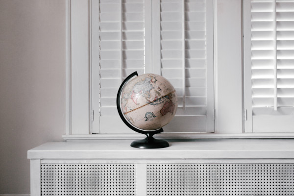 Globe on shelf
