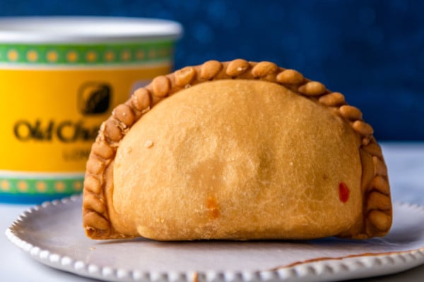 Curry puff on a plate