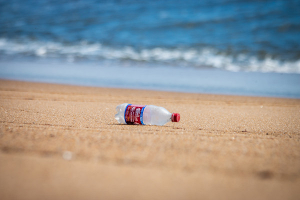 Plastic bottle on the beach