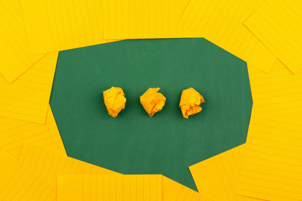 Speech bubble made out of paper