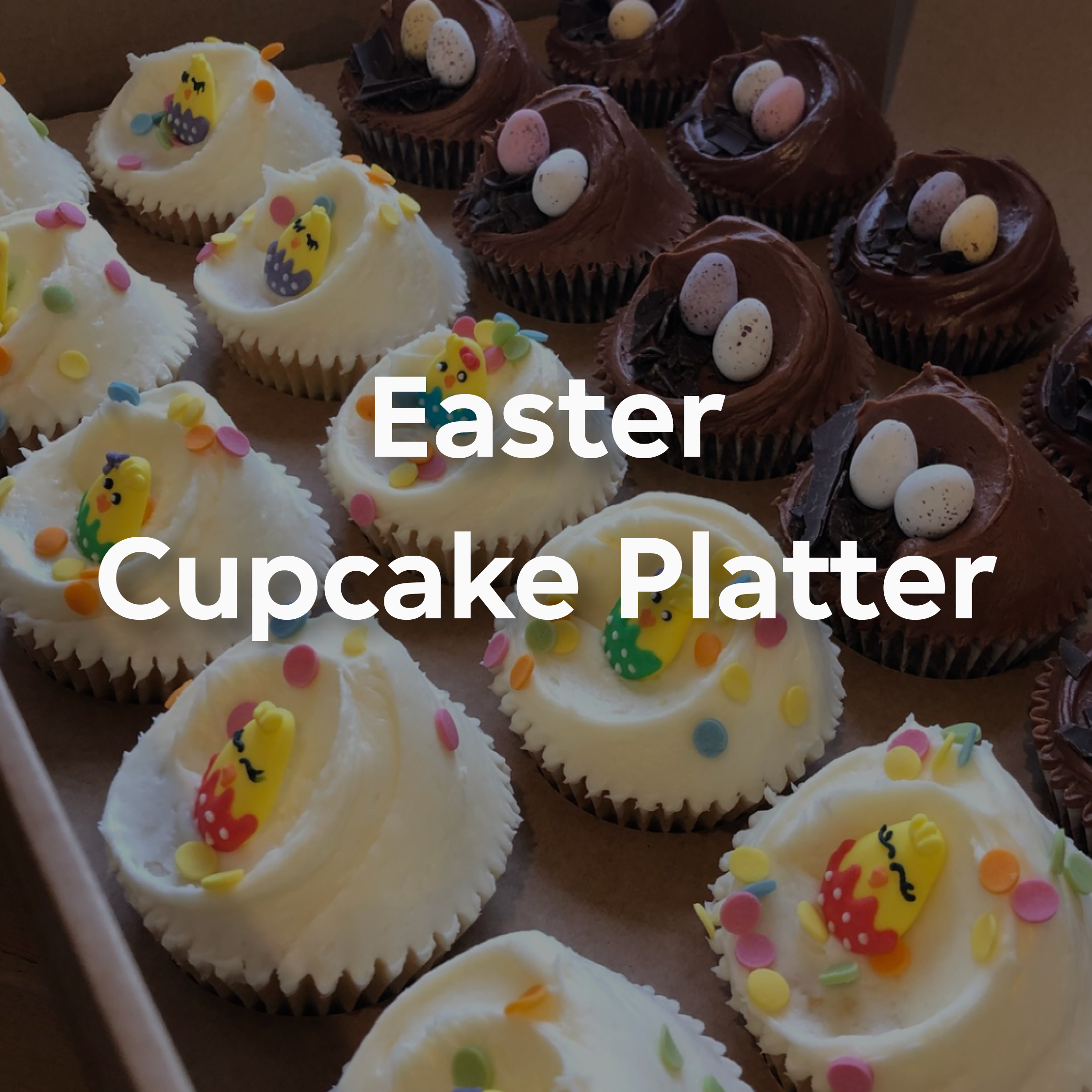 kute cake easter cupcake platter 
